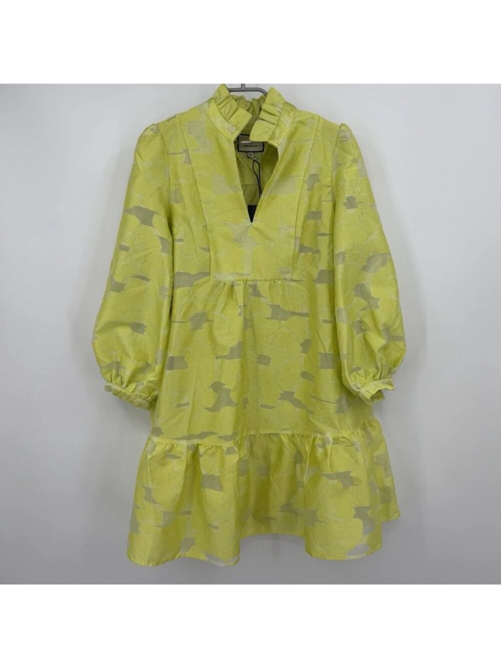 Tuckernuck Citron Fil Coupe Palmerston Dress size XS Floral Long Sleeve Mini NWT